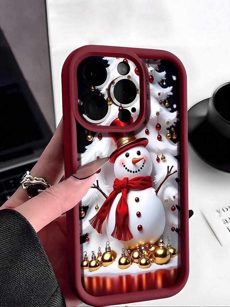 1 件独特的雪人图案，感恩节和圣诞节设计，兼容 16 (Pro/Plus/Pro Max)、15/14/13/12/11、X/XS/XR/XS Max，是送给男朋友、女朋友、家人的完美创意礼物 - 彩色 - 查看 4