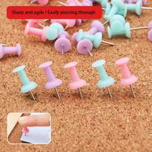 50/100 件彩色图钉，简易多用途图钉，适用于学校、办公室、照片固定（颜色随机）