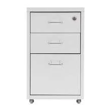 3-Drawer Vertical File Cabinet - Metal Mobile Filing Cabinet With Lock, Fits Letter, Legal, And A4 Size Documents, For Home Office Use (White) - White - View 10