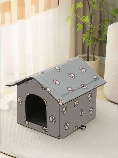 PETSIN 1pc Waterproof & Warm Pet Cat Dog House, Removable & Thick For Medium & Small Pets, Pet Villa