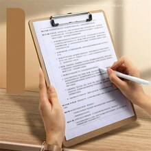 1 件木质剪贴板，信纸尺寸硬纸板剪贴板 8.5x11 适用于教室，A4 标准尺寸 8.9 英寸 X 12.4 英寸，带低调夹子，办公室和学校用品 - 棕色 - 查看 2