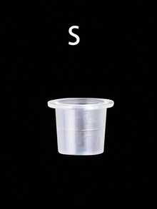 100/1000 Pieces S/M/L Disposable Tattoo Without Base, Ink Cup, Plastic Pigment, Transparent Bracket, Container Cap, Tattoo Permanent Makeup Micro Coating Supply - Clear - View 10