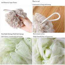 Mesh Bath Sponge Exfoliating Bath Ball Cleansing Accessory Scrub And Foam Bath Ball, Green, 1pc