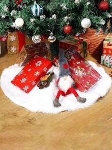 1 pieza - Falda esponjosa para árbol de Navidad, falda de peluche blanca, fiesta de Navidad alegre, decoración de árbol de Navidad, Año Nuevo, decoración de árbol de Navidad (algunas partes pueden ser aleatorias), artículos necesarios para vacaciones, otoño, Acción de Gracias, Navidad, Carnaval, Día Nacional, otoño, Día de la Independencia (se enviará un estilo aleatorio), decoración del hogar, decoraciones navideñas, decoración de habitación, decoraciones navideñas de invierno, regalos de Navidad, decoración navideña - Blanco - Ver 6