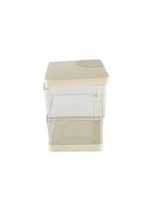 1pc Children's Room Rotating Desktop Storage Box, 2-Layer 3-Compartment Dust-Proof Hair Clip Organizer