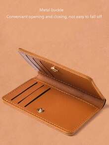 Classic Retro Wallet Minimalist Folding Button Coin Purse Driver's License Card Holder Soft Leather Wallet Unisex Short Slim Credit Card Case For Women Money Wallet Mini Wallet Purse Wallet Small Wallet Cute Wallet