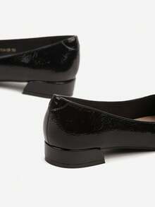 Élégantes ballerines à talon carré pour femmes - Chaussures classiques pour le travail/le bureau en automne/hiver - Noir - Voir 6