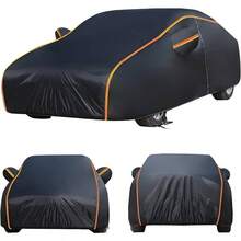 Cubierta para Automvil, Cubierta para Auto Impermeable, Funda Universal para Coche con Cerradura de , Tira Reflectante y Forro de Algodn, Antipolvo, Antilluvia y AntiuvNaranja - Naranja - Ver 8