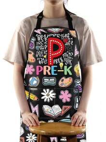 JNIAP - Delantal de jardín de infantes para profesores, preescolar, con bolsillos, educador de pequeños seres humanos, regalo para maestros - Para K Ap - Ver 7