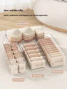 1/2/4 piezas Caja de almacenamiento multifuncional, organizador de armario, caja de almacenamiento de escritorio y cocina, organizador de cajones de gran capacidad para ropa interior, calcetines, maquillaje, condimentos, organización perfecta del hogar y regalo para fiestas