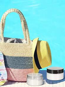 1/3Pcs Plastic Storage Bottles With Lids, Clear Plastic Jars Refillable Plastic Cosmetic Containers,Paint/Ointment/Mask Jars, Eye Cream/Face Cream Bottles, PET Wide-Mouth Transparent Sample Packaging Bottles, Cosmetic Refillable Containers With Screw On Lids For Kitchen Use Lotions & Beauty Products