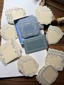 30pcs/Box Vintage Minimalist Boxed Embossed Decorative Paper, Scrapbooking Supplies, Specialty Paper, Thick Cardstock, Artistic Embossed Diary & Journal Craft Material, DIY Background - Multicolor - View 7