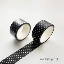 1/8 卷格子和纸胶带，黑白格子胶带，经典格子装饰贴纸，适用于日记本、相册、日记本、计划本、DIY 礼品包装