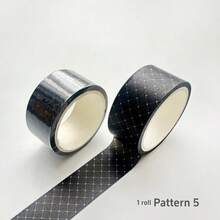 1/8 卷格子和纸胶带，黑白格子胶带，经典格子装饰贴纸，适用于日记本、相册、日记本、计划本、DIY 礼品包装