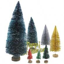12/20/24 Pieces Tabletop Christmas Tree 4.5cm/1.77inch Green Decorations Mini Christmas Tree Pine Wood Tabletop Decorations Mini Set Party Decorations, Christmas Decorations, New Year Gifts - Blue-green - View 4