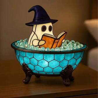 2025 New Halloween Ghost Bubble Bath Lamp, Bathtub Ghost Night Lights, Cute Led Lamp For Bathroom Decor, Spooky Reading Books Nightlight