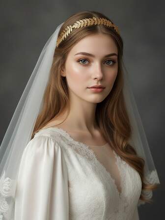 1 件月桂女神头带，仙女风格新娘头饰，橄榄枝头带，适合户外花园婚礼，轻巧，适合婚礼摄影