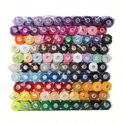 50pcs Home DIY Sewing Machine Small Thread Hand Sewing Thread 402, Approx. 350m/137.8in Per Roll, For DIY Handcraft Sewing Thread Needle Kit, Suitable For Mending, Handstitching, Quilting And Sewing Machines