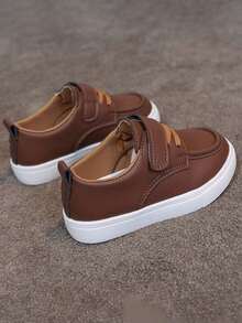 1 Pair Unisex Children Canvas Sneakers, Student Casual Shoes, Holiday Outdoor Sports Shoes, Non-Slip Wear-Resistant Running Shoes, PU Leather Comfortable Campus Shoes, Spring/Autumn