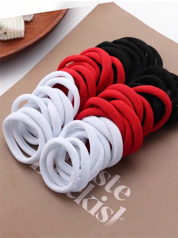 200Pcs Women's Basic High Elasticity Ponytail Headband, Women's Korean Version Black Headband, Upgraded To High Elasticity, Fashionable, Multifunctional, High-End, Elegant Temperament, Simple Headband, Suitable For Women's High Ponytail, Colorful Hair Accessory Design, Multifunctional Styling Design, Material, Daily Use Headband, Providing Thoughtful Gifts For Girlfriends And Family ,Ponytail Holders ,Hair Elastics ,Hair Rubber Bands ,Scrunchies ,Hair Rope