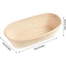 Cesta de Ratán Ovalada Cesta de Prueba de Pan con Forro de Lino, Cestas de Prueba de Pan Herramientas para Hacer Pan Cesta de Masa Madre Cesta Floreciente Cesta de Almacenamiento (25 * 15 * 8cm) - 21 * 15 * 8 cm - Ver 2