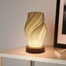 Adjustable Lighting Modern Desk Lamp With Wooden Base, USB Powered, Button Control, Suitable For Bedroom, Living Room, Dorm Decor And Lighting - Modern Table Lamp | Modern Desk Lamp | Wooden Base Lamp