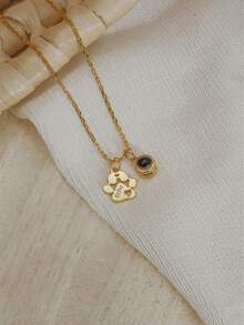 1 件定制宠物名字投影项链 | 照片投影和金属爪印项链 | 纪念照片宠物爪印雕刻项链 | 永恒伴侣纪念礼物 | 忠诚宠物照片项链 | 永远的伴侣宠物照片项链 | 纪念友谊投影项链 | 朋友项链 | 手工项链