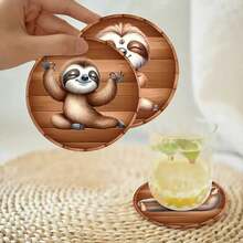 8 pièces/set Dessous de verre en bois, convient pour divers espaces commerciaux, salon, cuisine, salle à manger, cadeau, 1 set de 8 pièces, 200 sets de 1600 pièces