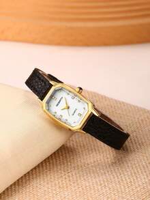 REBIRTH 1pc Women's Retro College Style Fashion Casual Quartz Wrist Watch, Suitable For Daily Wear