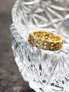 8,9,10,11 Fashion Diamond Rings, Five Row Diamond Rings, Couple Diamond Rings, Rings, Gold And Silver Rings, Hip Hop Rings, Suitable For Men's Daily Life, Gifts For Men, Birthday Gift, Anniversary Gift, Punk Style, Ring For Weddings, Celebrations And Parties, Musty, Office Outfits, Accessories, Casual Accessories - Multicolor - View 4