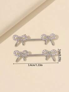 1 Pair Rhinestone Butterfly Shaped Elegant Women Nipple Rings