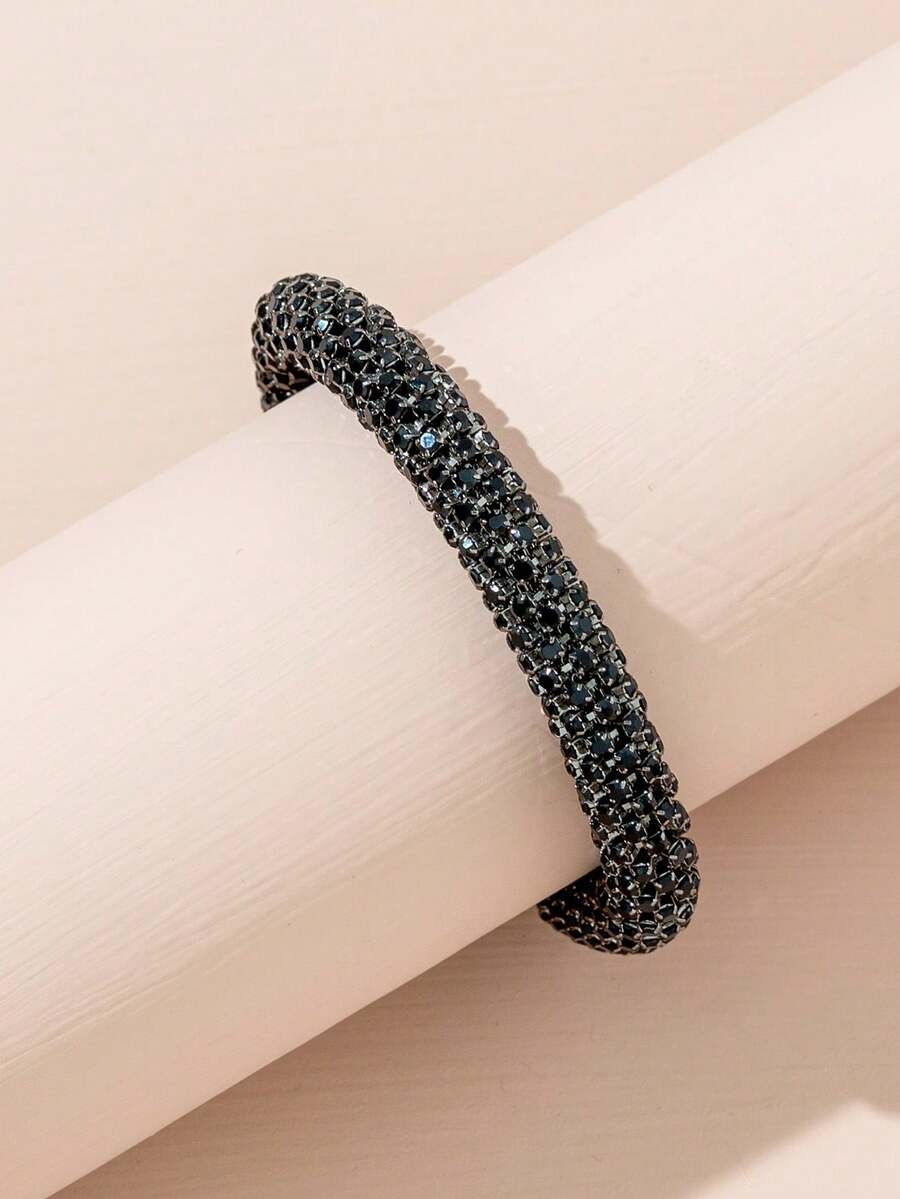 سوار أنيق للنساء مرصع بالراين، مناسب للارتداء اليومي - مسدس اسود - مشاهدة 1