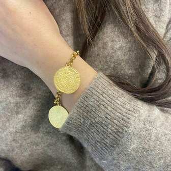 1 pieza Pulsera con colgante de moneda vintage, joyería de acero inoxidable punk