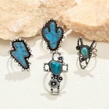 Accessories Western Turquoise Bohemian Ring
