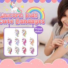 10/20/30 pezzi Cerotti a tema unicorno con 10 disegni, cerotti per ferite a tema cartone animato, preferiti dai bambini, cerotti protettivi colorati e divertenti a tema cartone animato, per graffi e cadute dei bambini, emostasi rapida, essenziali per uso domestico e all'aperto