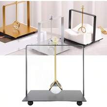 Servilletero con asa elevadora, moderno y elegante, dispensador de servilletas de papel cuadrado, almacenamiento de servilletas de papel de hierro grueso para cocina, comedor decoración - Negro - - Ver 5
