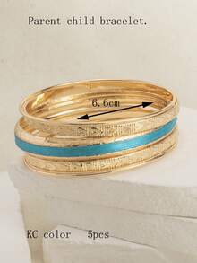 5 قطع مجموعة أساور بتصميم فريد من الشريط والقلب للبنات