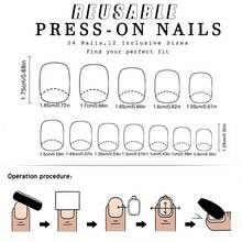 Halloween Best-Seller Ballet-Shape Press On Nails |   Dark Night Purple Glow, Elegant Castle Design, Removable 24-Piece Set