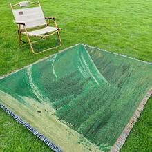 Outdoor Blanket With Tropical Rainforest Landscape, Bohemian Woven Throw Blanket - Picnic Blanket, Camping Blanket, Sofa Blanket, Nap Blanket, Air Conditioning Blanket, Wall Hanging, Thick & Soft, Non-Fading & Pilling, Suitable For Home Decor And Outdoor Use