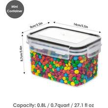 THELIFE Juego de 9 recipientes herméticos para almacenamiento de alimentos, transparentes - Negro - Ver 3