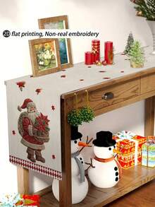 1 pezzo Runner da tavola con stampa digitale effetto ricamo 2D a tema Babbo Natale, decorazione natalizia per la tavola, runner da tavola effetto lino natalizio, runner da tavola, 1 pezzo runner da tavola, 4 pezzi sottopiatti, 1 pezzo federa (senza imbottitura), 3 prodotti disponibili, decorazioni natalizie per interni/esterni, decorazioni per feste invernali, decorazioni natalizie, decorazioni per la stanza a tema natalizio, decorazioni per feste di Natale - Multicolore - Visualizzare 2