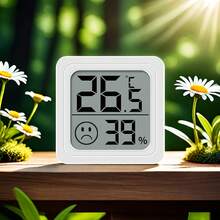 4 pièces Thermomètre hygromètre numérique d'intérieur, moniteur de température et d'humidité en plastique alimenté par pile bouton, à usage unique, convient pour la maison et la voiture, adulte - non rechargeable - Thermomètre blanc - Voir 3