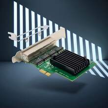Premium 4-Ports RJ45 Gigabit Ethernet PCIe X1 Network Card With VLAN Support For Server NIC - Green - View 4