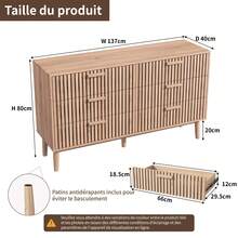 MISNODE Chest Of Drawers, Storage Cabinet With 6 Drawers, Modern Chest Of Drawers With Tapered Legs, Sideboard With Tall Drawers For Bedroom, Living Room, Hallway, Wood Color, 100x34x73cm - 原木色 - 查看 6