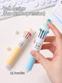 1pc Multicolor Retractable Ballpoint Pen, 10/28/58 Color Options, Colorful Pens For Art, Painting, Journaling, Drawing, School Supplies