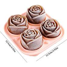 6-Grid Round, Skull-Shaped, And 4-Grid Rose-Shaped Ice Cube Balls. Large Ice Cube Maker Suitable For Whiskey Cocktails And Homemade Beverage Refrigeration Ice Molds - Black - View 13