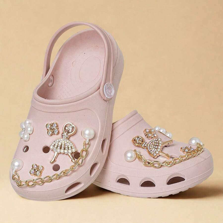 Children's Babouche Flip Flop Girl's Sandal With Ornaments - Bụi hồng - Xem 1