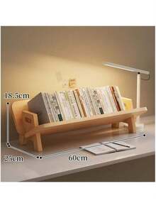 Bamboo & Wood Bookshelf, Book Storage Rack, Minimalist Style Bamboo & Wood Desktop Book Stand, Student Desk Organizer Rack, Multifunctional Office Desk Shelf, Desktop Decor, Minimalist Desktop Book Organizer, Desktop Book Display Rack - متعدد الألوان - مشاهدة 19