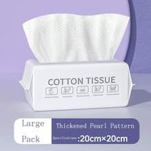 100% Baumwolle verdickte Einweg-Gesichtstücher | 2-in-1 Trocken-/Feuchte Gesichtstücher zum Reinigen/Make-up Entfernen | Hautfreundlich für empfindliche Haut - Gemustert - Übersicht 8