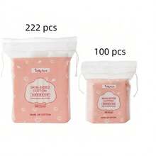 100/222 Pcs/Pack Cosmetic Cotton Cleaning Cotton, Body And Skin Nail Polish Cotton, Three Layer Thickened Cosmetic Cotton, Double-Sided Makeup Removal And Skin Care Functions